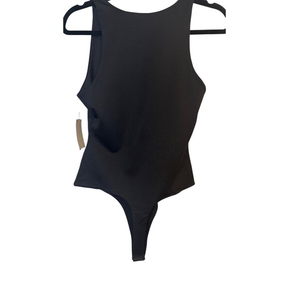 NWT BP. XXS Black Ribbed Sleeveless Thong Bodysuit High-Cut Leg & Scoop Neckline - Picture 5 of 10